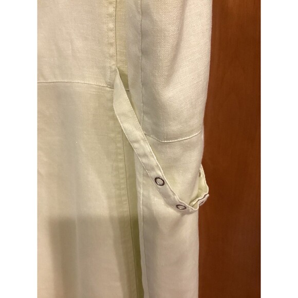 J JILL Shift Dress Womens 22W Knee Sleeveless Linen Pullover Green Yellow - Picture 6 of 10